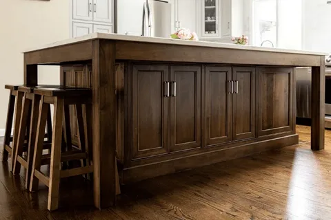 custom solid wood kitchen island with storage